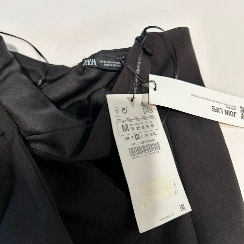 Zara Strapless Black Dress with Bow - Picture 9 of 16